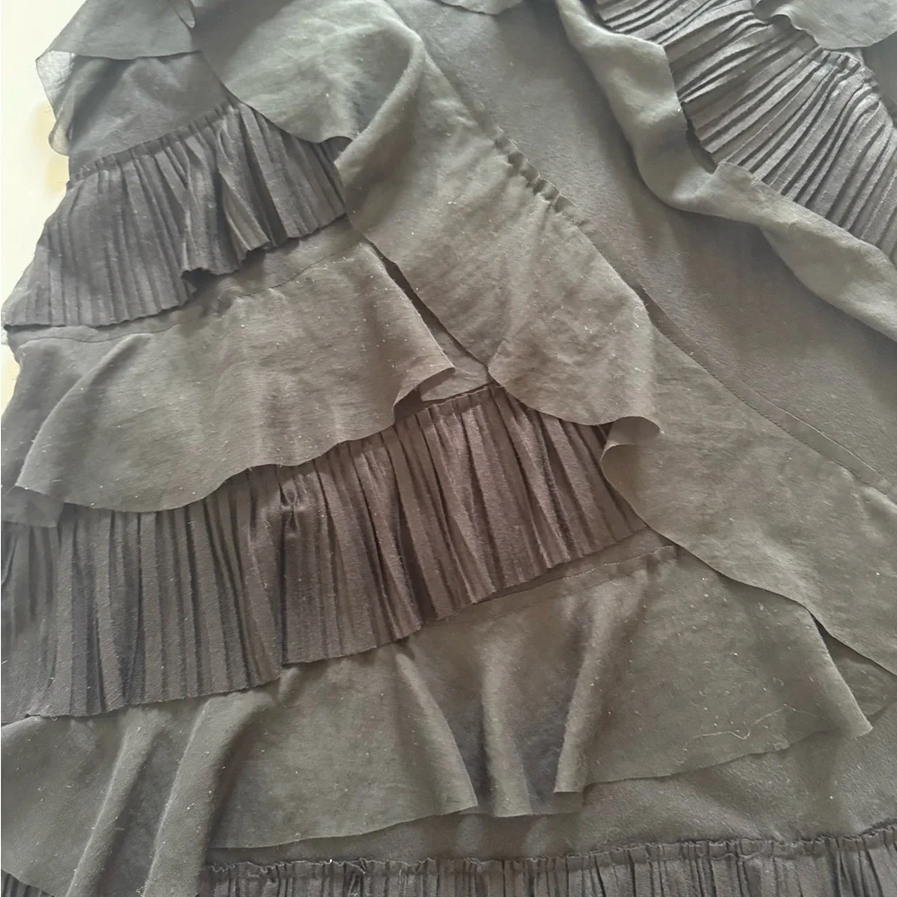 LOFT Black Tiered Mini Dress - Picture 4 of 8